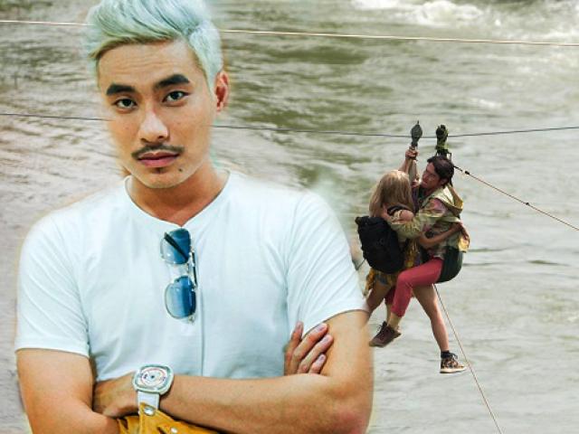 Phim - Đóng cảnh bị treo trên dây, chồng trẻ của Cát Phượng "sợ tới già"