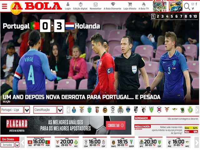 Bồ Đào Nha thua thảm: Báo chí thất vọng Ronaldo, lo bị loại sớm World Cup