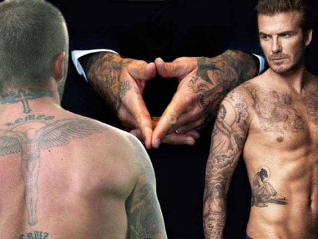 Người mẫu - Hoa hậu - Bố con Beckham quyến rũ nhờ bộ hình xăm đồ sộ
