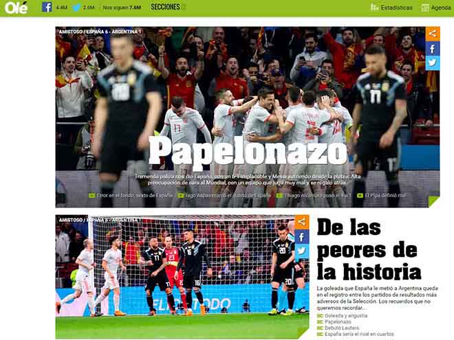 Argentina thua thảm: Báo chí thất vọng “mối nhục lịch sử”, chê Messi hèn nhát - 1