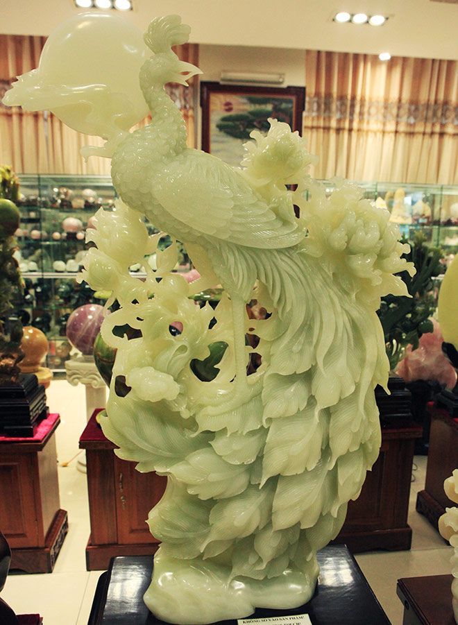 Ngắm bức tranh "Sơn thủy hữu tình" bằng ngọc cẩm thạch nguyên khối - 7