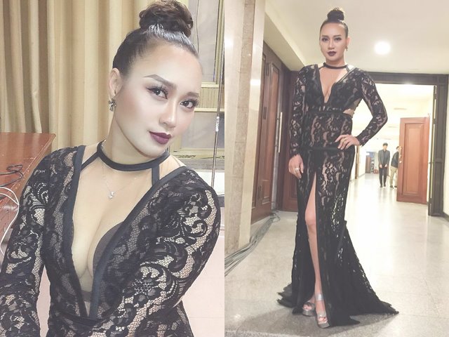 Người mẫu - Hoa hậu - "Họa mi hót trong mưa" chọn sai nội y với váy xẻ sâu