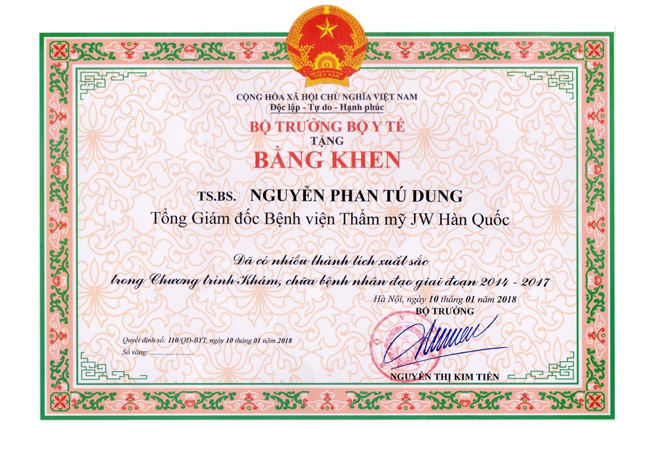 JW đứng top 1 bệnh viện thẩm mỹ uy tín chất lượng năm 2018 - 3