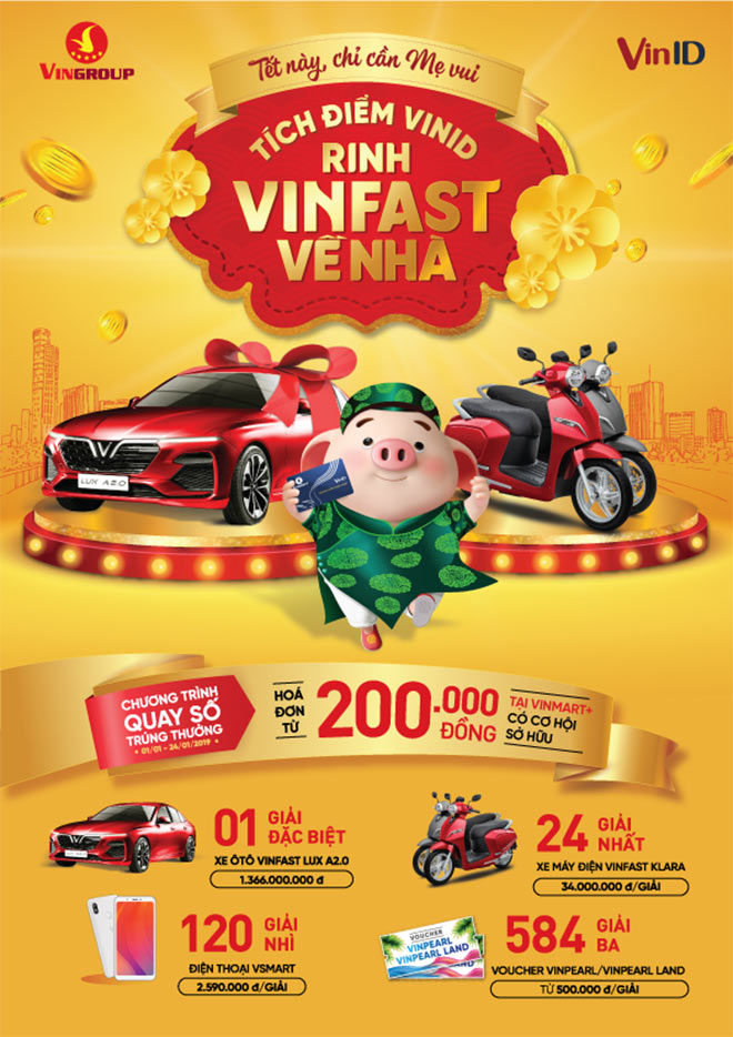 VinID “chơi lớn”, tặng xe VinFast tiền tỷ tri ân khách hàng đón Tết Kỷ Hợi - 1