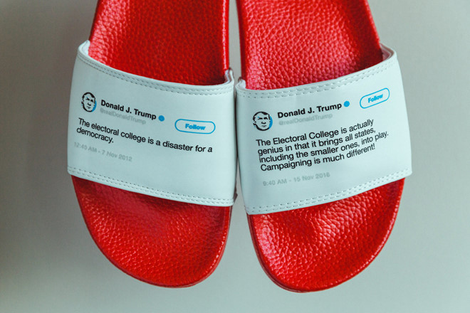 Thành triệu phú đô la nhờ bán dép in... twitter của ông Trump - 2