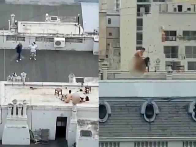 Bạn trẻ - Cuộc sống - "Ân ái" trên sân thượng, cặp đôi còn hồn nhiên làm điều này