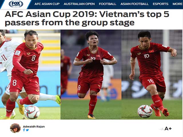 ĐT Việt Nam vào vòng 1/8 Asian Cup: Báo châu Á ngợi khen 5 chân chuyền siêu hạng