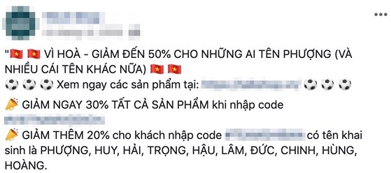 Muôn kiểu khuyến mãi online ăn theo đội tuyển Việt Nam - 1