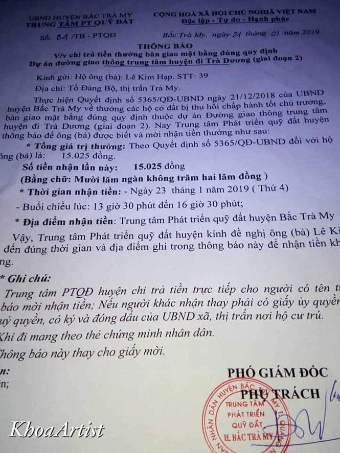 Quảng Nam: Người dân được thưởng... 15 ngàn đồng vì bàn giao mặt bằng sớm - 1