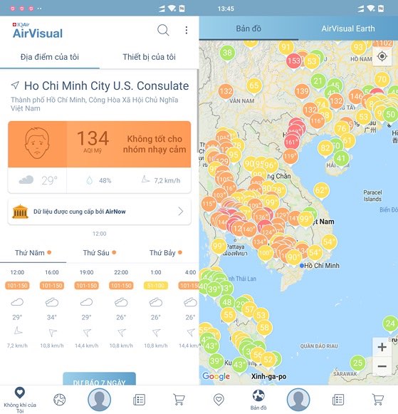 Cách kiểm tra chất lượng không khí và thời tiết ngày tết - 2