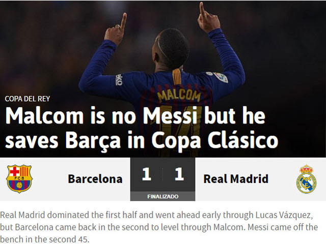 Barca - Real bất phân thắng bại: Báo chí chê Messi tầm thường, nhớ Ronaldo