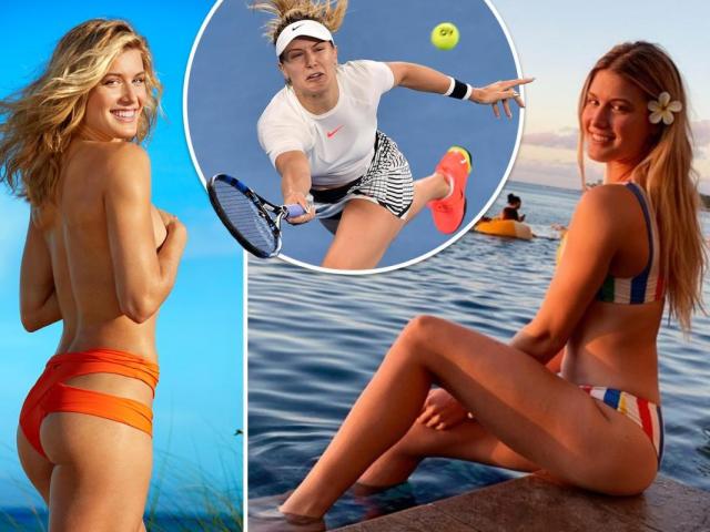 Mỹ nhân tennis Bouchard cởi áo diện bikini ”lả lơi” trên biển