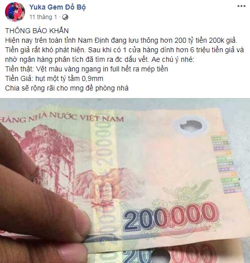 Nam Định bác tin trên địa bàn lưu thông 200 tỷ tiền giả - 1