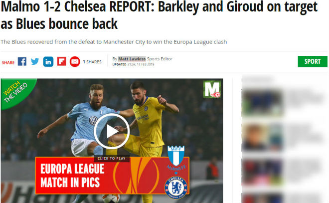 Chelsea dứt chuỗi ngày buồn: Báo Anh vẫn lo cho Sarri, sợ tý hon ngược dòng - 2