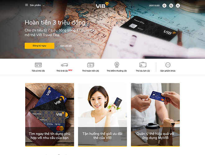 Những dịch vụ nổi bật trên website ngân hàng số VIB - 2