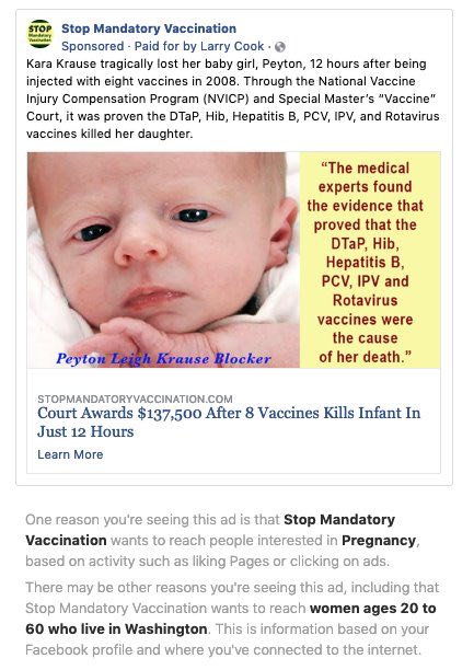 Nguy hiểm: Quảng cáo anti vaccine trên Facebook nhắm vào phụ nữ mang thai - 1