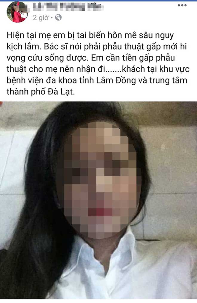 Một cô gái nghi bị hack nick, rao bán thân lấy tiền chữa bệnh cho mẹ - 1