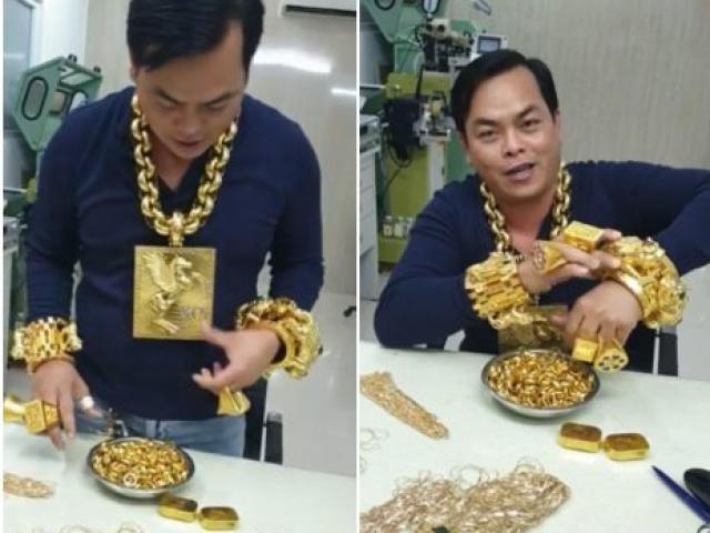 Bạn trẻ - Cuộc sống - Clip cận cảnh “lò bát quái” của đại gia đeo 13 kg vàng
