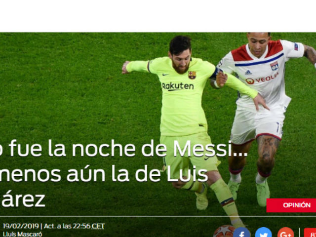 Barca bị cầm hòa ở cúp C1: Báo TBN thất vọng Messi, ngán ngẩm Suarez