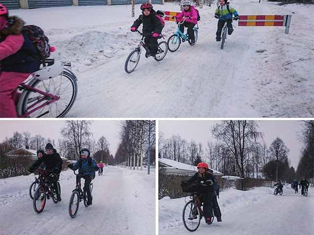 Bất chấp giá rét -17 ° C, trẻ em Hà Lan vẫn đạp xe đến trường mỗi ngày