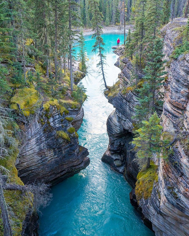 Alberta ở Canada sẽ đem lại cho du khách cảm giác thư giãn tuyệt đối khi nhìn xuống làn nước trong xanh như thế này.
