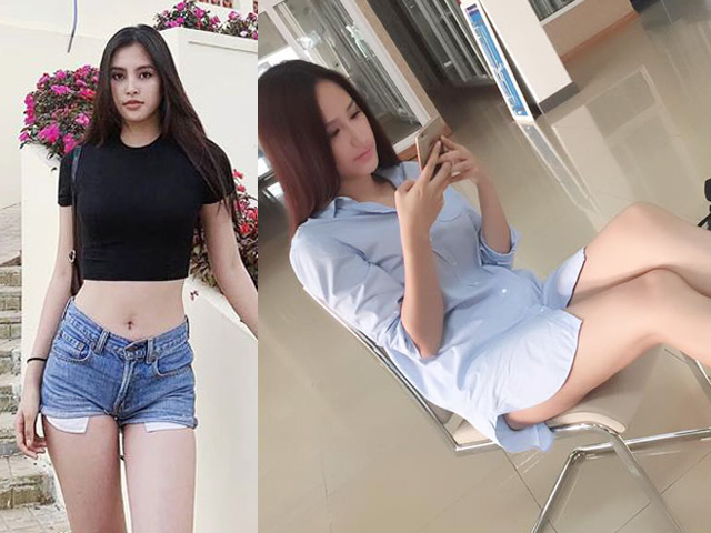 Tiểu Vy diện mốt quần short ngắn lộ túi