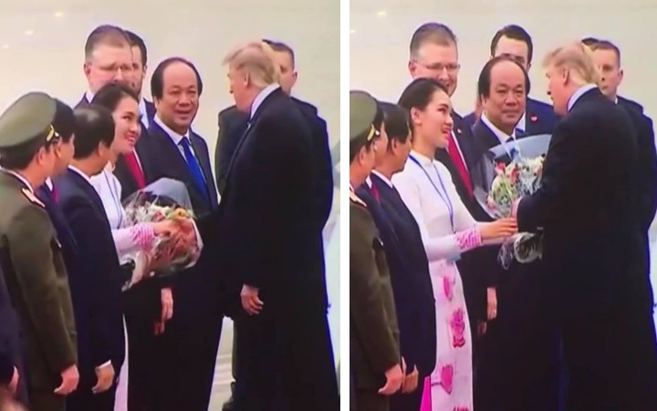 Bí mật thú vị về nữ sinh tặng hoa tiễn Tổng thống Donald Trump qua tiết lộ của HH Ngọc Hân - 1