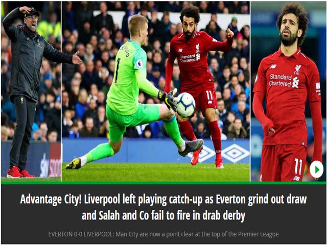 Liverpool mất ngôi đầu Ngoại hạng Anh: Báo chí ”tổng tấn công” Salah