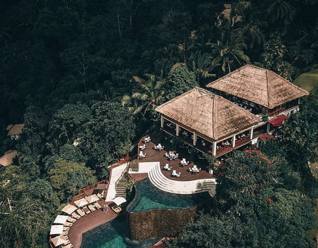 6. Vườn treo Bali, Indonesia: Khu nghỉ dưỡng này là địa điểm lý tưởng dành cho các tín đồ của mạng xã hội Instagram và những người yêu thiên nhiên hoang dã.