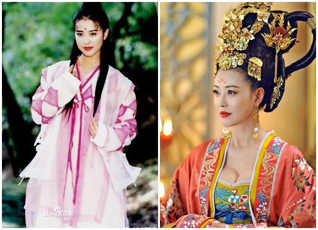 Châu Hải My thuở còn xuân sắc khi đảm nhận vai Chu Chỉ Nhược trong bản 1994 và Thục Phi trong "Võ Tắc Thiên" năm 2014.