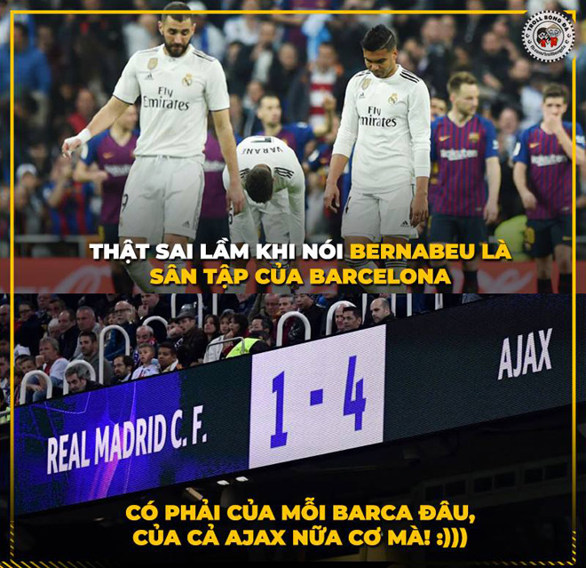 Anti fan hả hê khi Real Madrid bị &#34;hạ bệ&#34; tại cúp C1 - 1