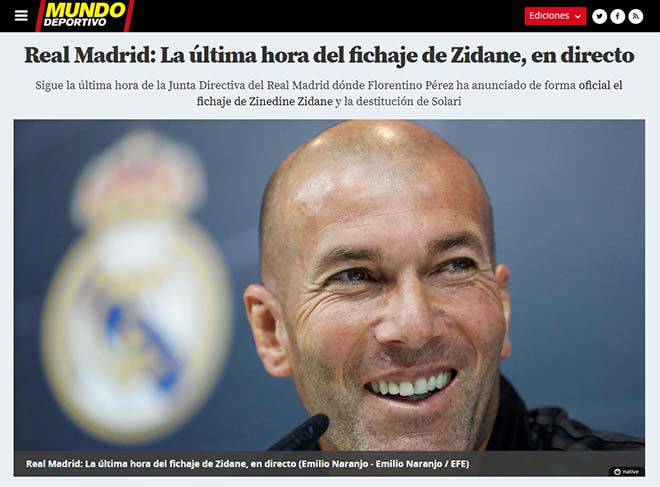 Real bổ nhiệm Zidane: Báo chí thế giới chào đón nhà vua trở lại - 3