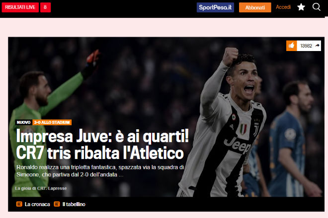 Juventus thắng kì tích: Báo chí bái phục siêu anh hùng Ronaldo - 2