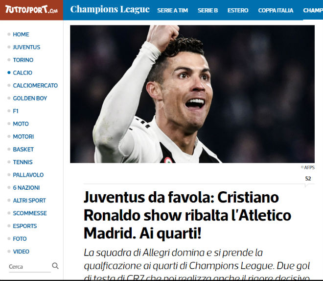 Juventus thắng kì tích: Báo chí bái phục siêu anh hùng Ronaldo - 3