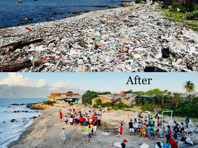 Bạn trẻ - Cuộc sống - Clip: "Hô biến" bãi rác ven biển ở Nha Trang thành sân chơi