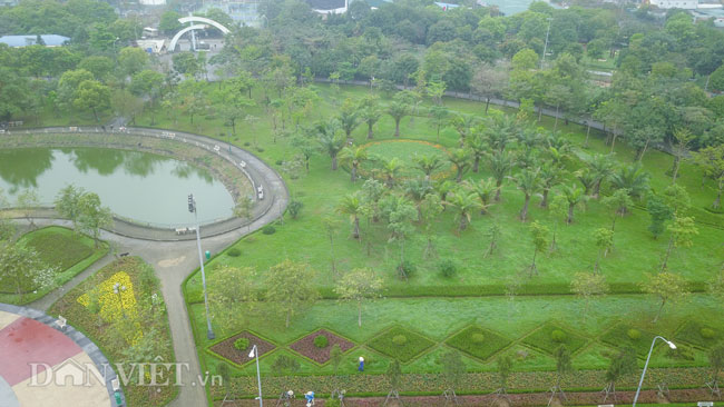 Flycam: Toàn cảnh Công viên Cầu Giấy bị đề xuất xén làm bãi đỗ xe - 2