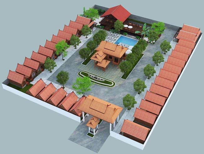 Mô hình toàn bộ khu biệt thự nghỉ dưỡng cao cấp của Denny Kwan.