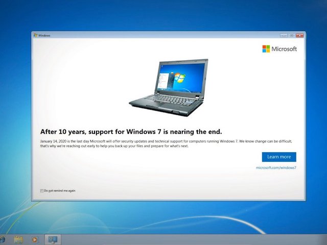 Sau 10 năm, Microsoft sắp ngừng hỗ trợ Windows 7