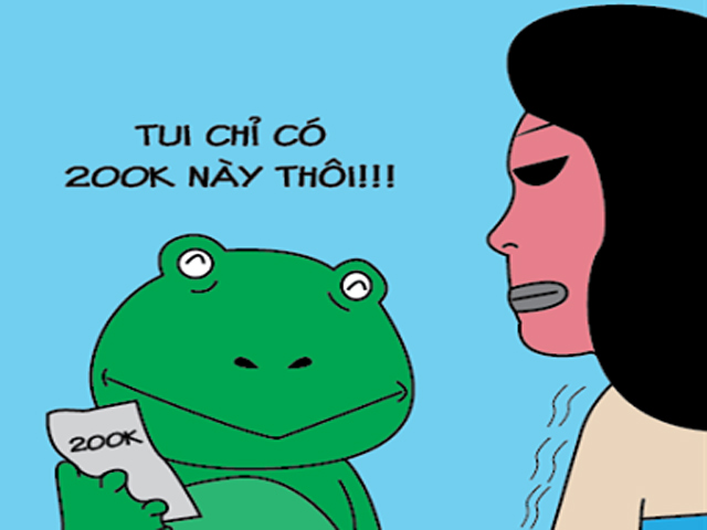 Tranh vui - "Hôn một cái được ngay 200k"