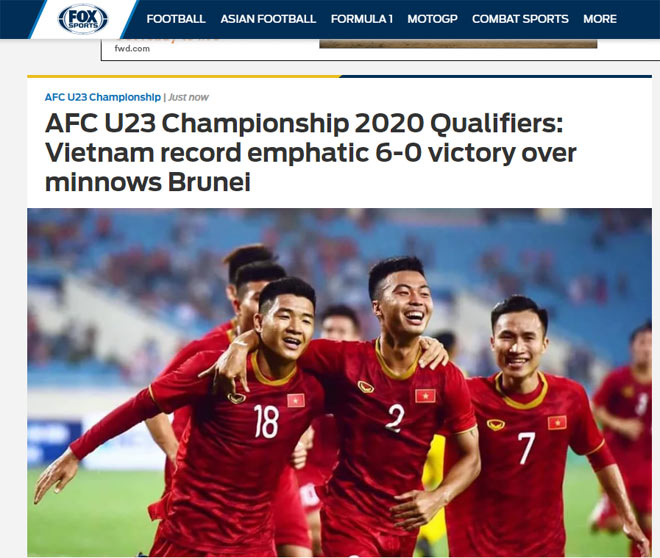 U23 Việt Nam hủy diệt Brunei: Báo châu Á ấn tượng Quang Hải & &#34;mưa bàn thắng&#34; - 1