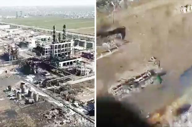 Khoảnh khắc drone quay cảnh vụ nổ nhà máy hóa chất TQ chao đảo vì bị tấn công - 1