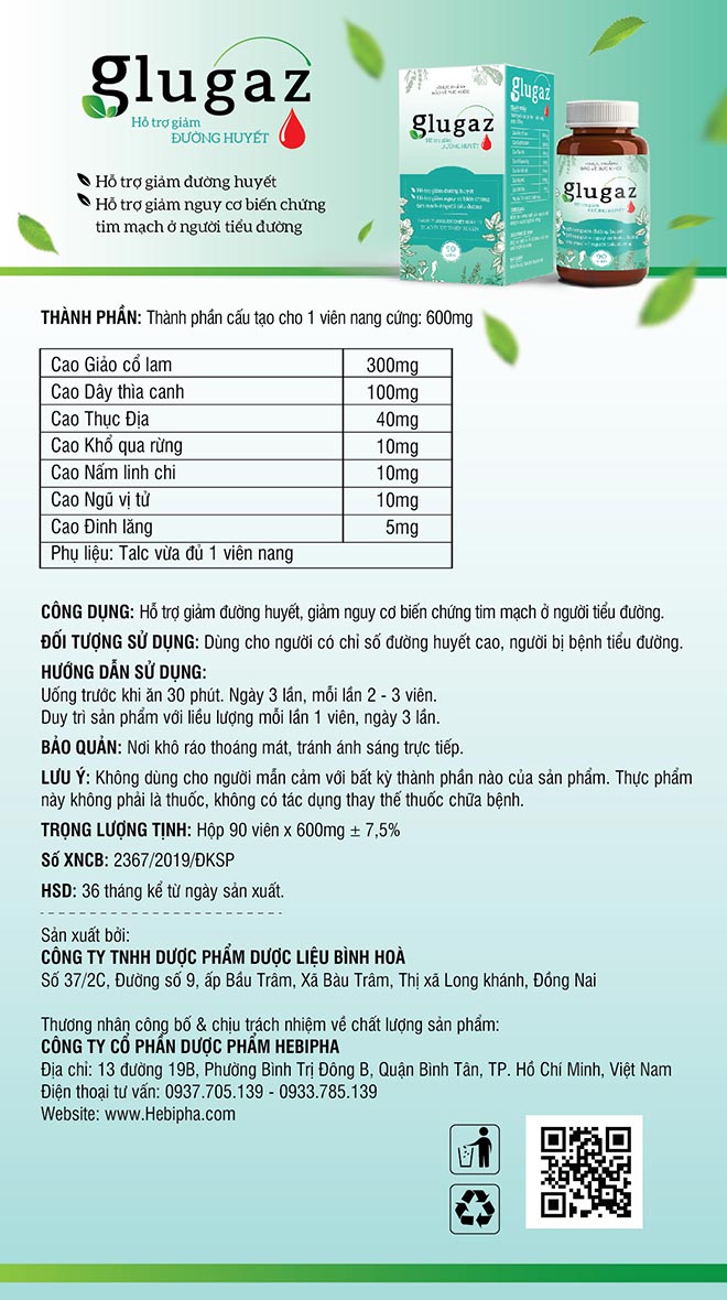 Glugaz – Viên uống giúp hỗ trợ hạ đường huyết cho người tiểu đường - 4