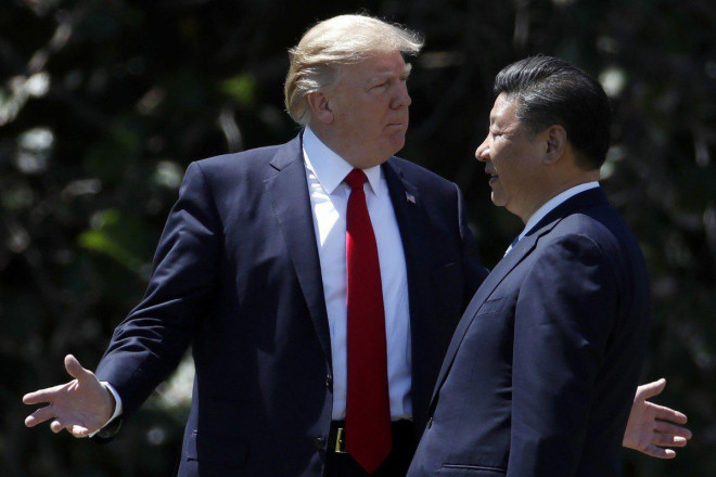 Tổng thống Donald Trump gặp Chủ tịch Trung Quốc Tập Cận Bình hồi năm 2017. Ảnh: AP