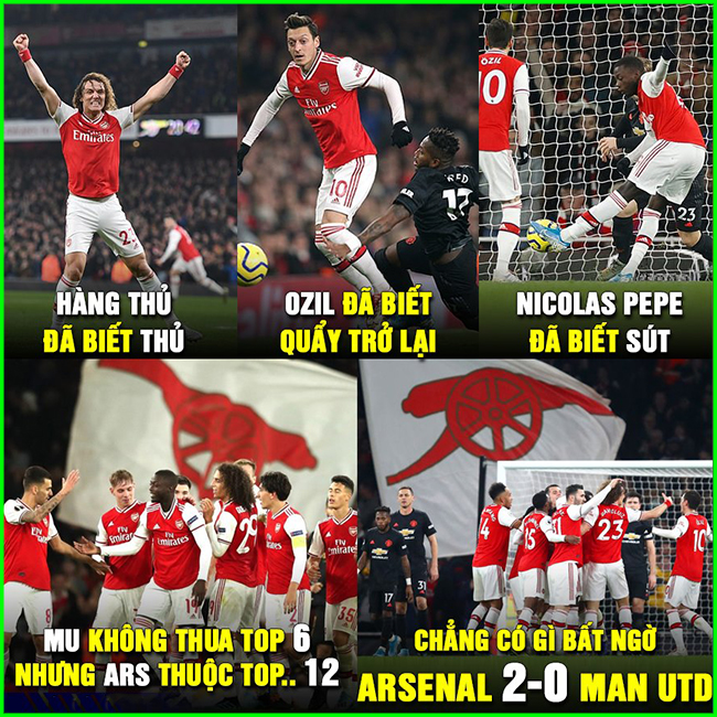 Không có gì bất ngờ khi Arsenal đánh bại MU, vì họ ở ngoài top 6.
