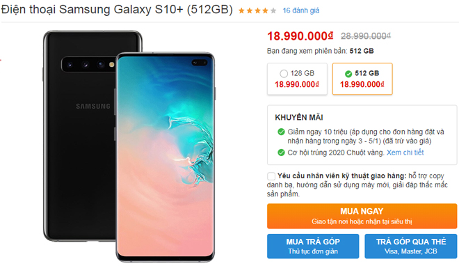 Top smartphone Android giảm giá mạnh nhất, Galaxy S10+ 512GB giảm 10 triệu - 1