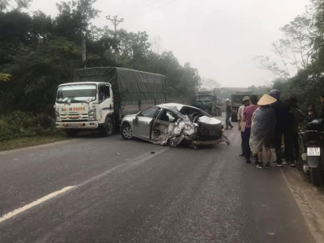 Hiện trường vụ tai nạn giao thông. Ảnh: M.K