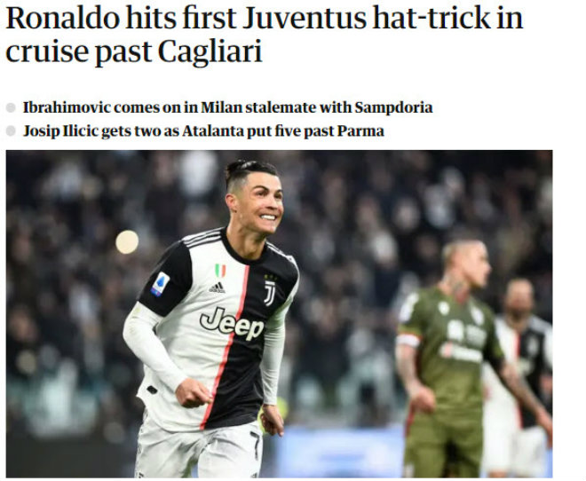 Ronaldo được báo chí Italia ngợi ca