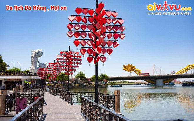 Cầu Tình Yêu - Cầu Rồng Đà Nẵng, điểm đến hấp dẫn tại miền Trung dịp đầu năm