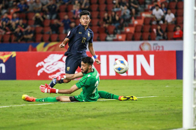 Suphanat Mueanta (số 17) lập cú đúp giúp U23 Thái Lan vùi dập U23 Bahrain