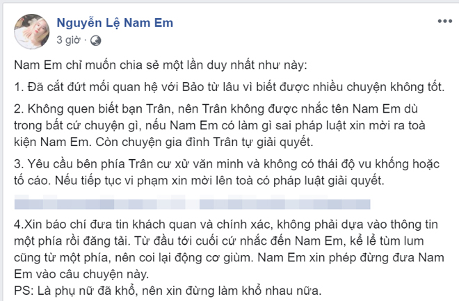 Nam Em lên tiếng sau vụ ồn ào trên thảm đỏ với ca sĩ Bảo Trân - 3